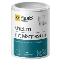 Raab Vitalfood Calcium mit Magnesium Pulver, 150 g- Calcium|Magnesium