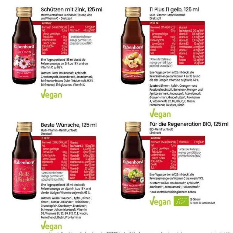 Rabenhorst Säfte-Adventskalender, 24X125 ml