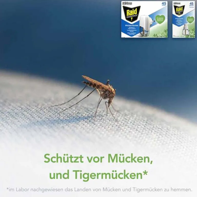 Raid Essentials Mücken-Stecker 45 Nächte Nachfüller, 32 ml- Mückenschutz