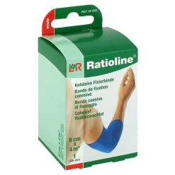 acute Fixierbinde kohäsiv 8 cm x 4 m blau, 1 St^Ratioline