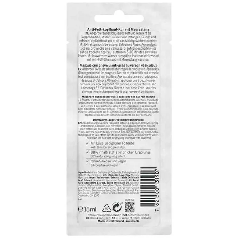 Anti-Fett-Kopfhaut-Kur mit Meerestang beutel , 15 ml^Rausch