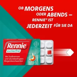 Rennie zuckerfrei Kautabletten, 36 St- Sodbrennen Medikamente|Magentabletten