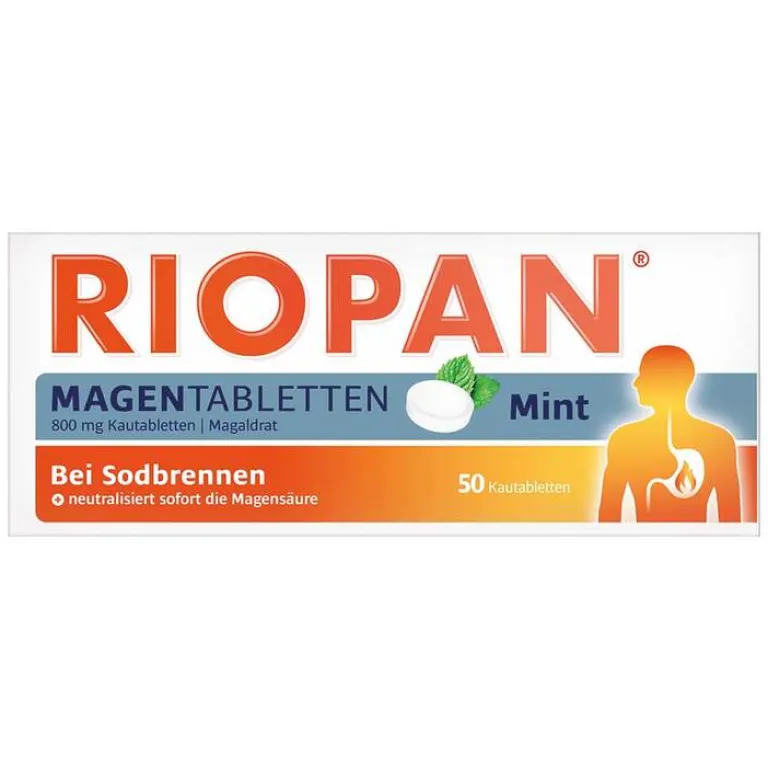 Riopan Sodbrennen Medikamente-Magen Tabletten Mint 800 mg Kautabletten, 50 St