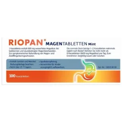 Riopan Sodbrennen Medikamente-Magen Tabletten Mint 800 mg Kautabletten, 100 St