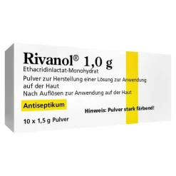 Rivanol Mundspüllösung|Wund- & Heilsalbe-1,0 g Pulver, 10 St