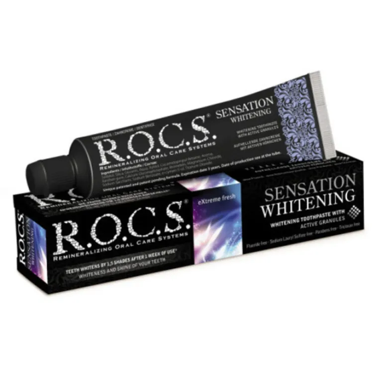 Rocs sensationelle Zahnaufhellung, 74 g- Zahnpasta & Zahncreme