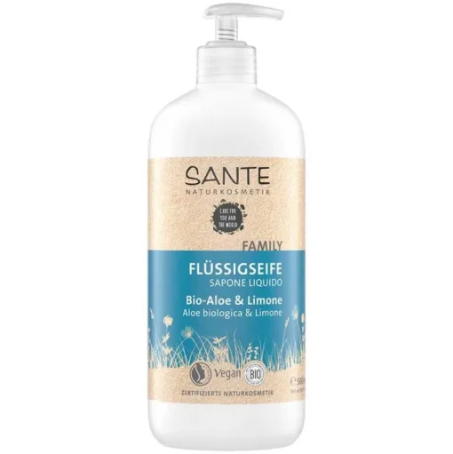 Sante Handpflege|Handseife-Flüssigseife Bio-Aloe & Limone, 500 ml