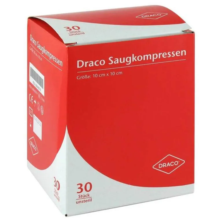 Draco Sterile Kompressen-Saugkompressen unsteril 10x1, 30 St