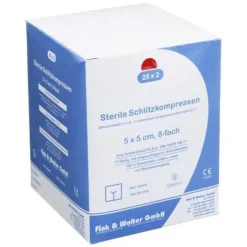 Sterile Kompressen-Schlitzkompressen 5x5cm 8fac, 25X2 St