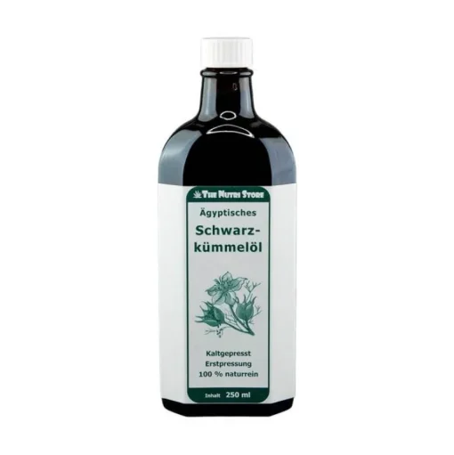 The Nutri Store Schwarzkümmelöl|Essentielle Fettsäuren-Schwarzkümmelöl 100% ägyptisch kaltgepresst, 250 ml
