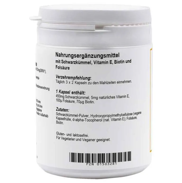 Essentielle Fettsäuren-Schwarzkümmelöl Plus 5 Kapseln, 200 St