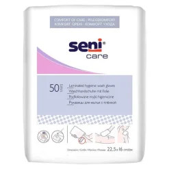 Seni Waschhandschuh-Waschhandschuhe mit Folie, 50 St