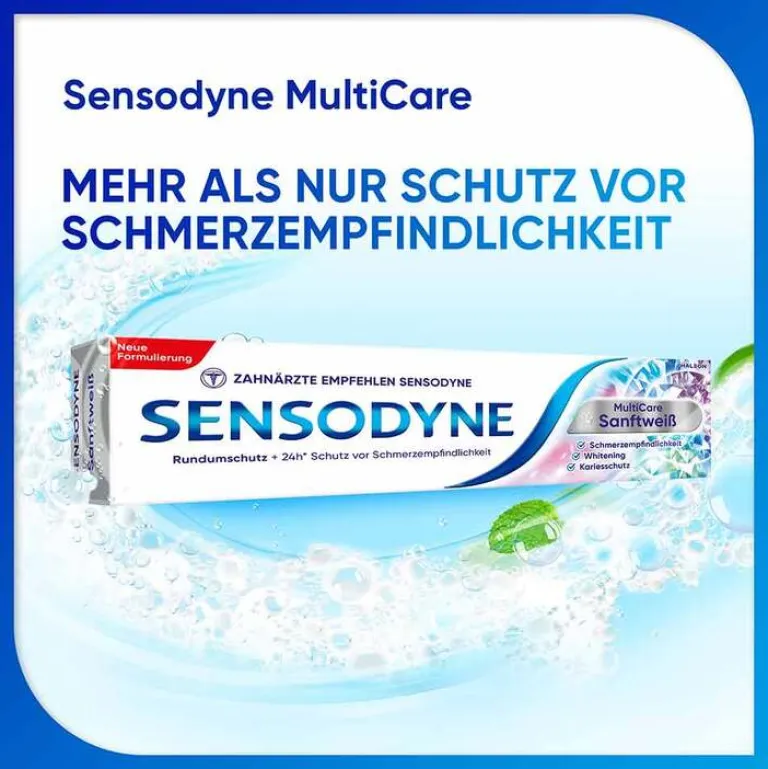 Sensodyne Zahnpasta & Zahncreme-Multicare Sanftweiß Zahnpasta, 75 ml