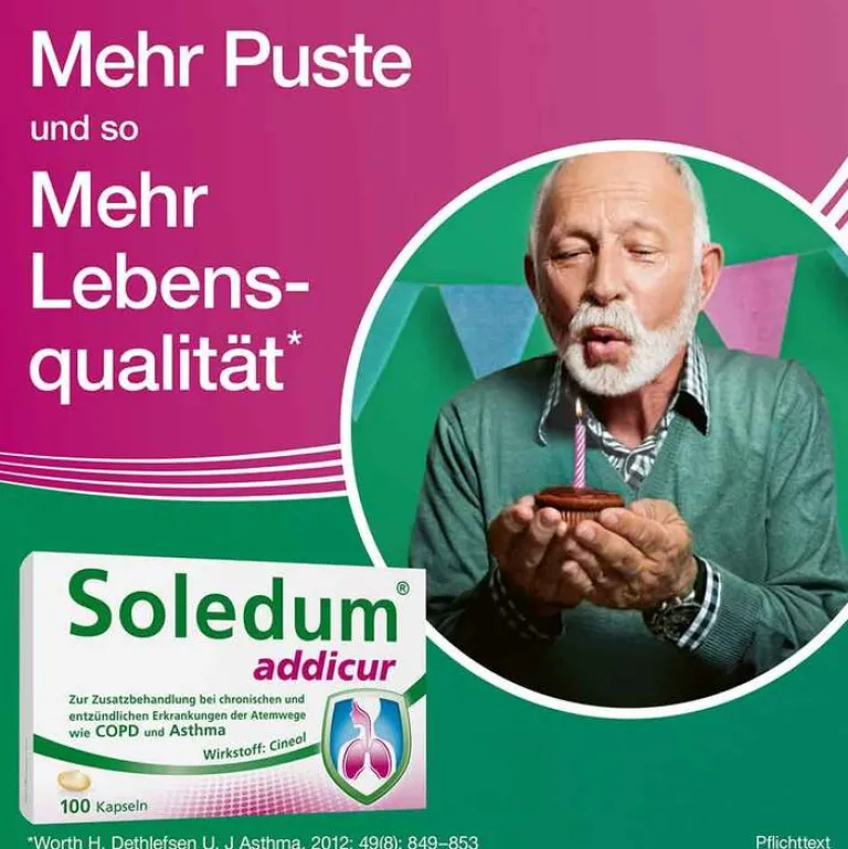 Soledum Schnupfen & Nasennebenhöhlen|Hustenlöser-addicur 200 mg magensaftresistent Weichkapseln, 100 St
