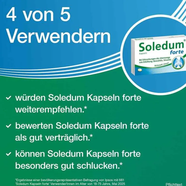 Soledum Schnupfen & Nasennebenhöhlen|Hustenlöser-Kapseln forte, 2x100 St