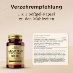 Solgar Coenzym Q10-Coenzym Q10 Ubiquinol 100 mg Kapseln, 50 St