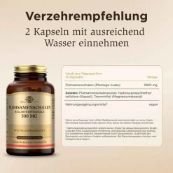 Flohsamenschalen-Solgar Flohsamenschalen 500 mg Kapseln, 200 St