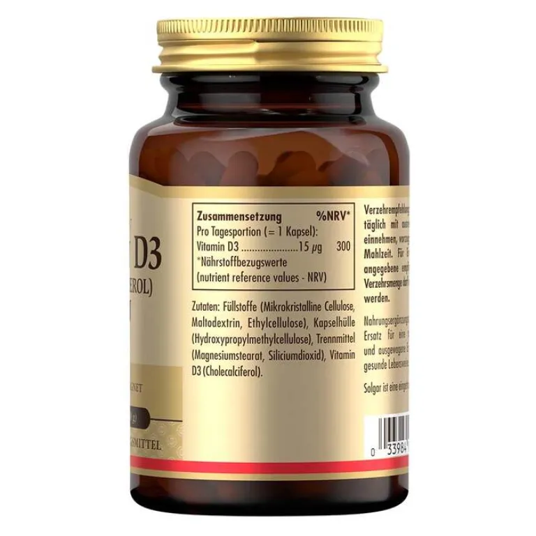 Solgar Vitamin D3 600 I.E. Kapseln, 120 St- Vitamin D (Colecalciferol)