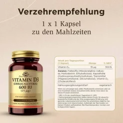 Solgar Vitamin D3 600 I.E. Kapseln, 120 St- Vitamin D (Colecalciferol)