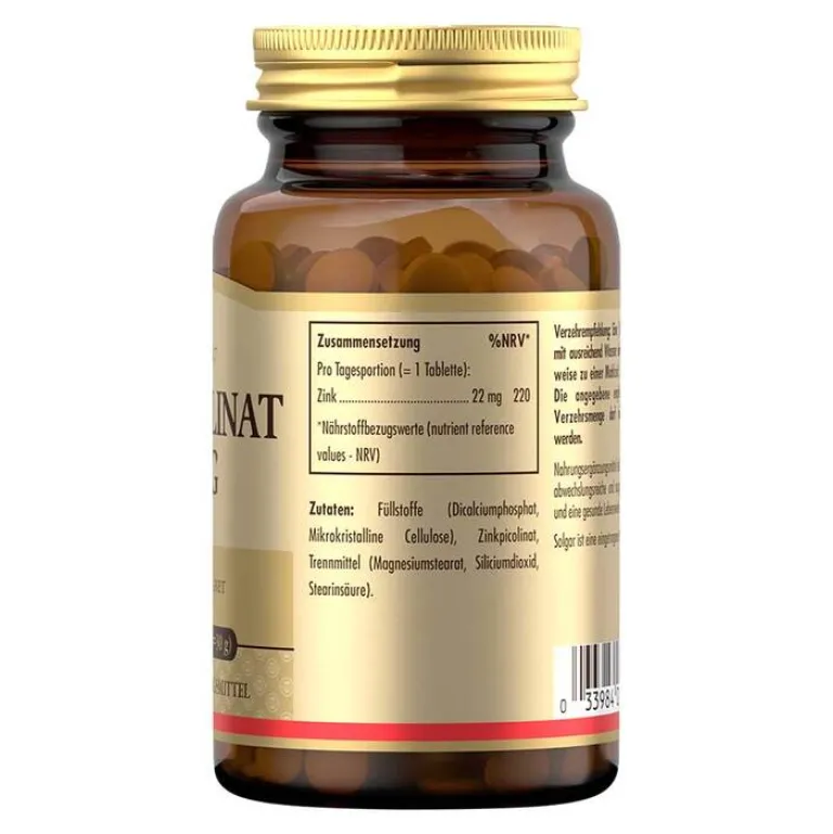 Solgar Zink-Zinkpicolinat 22 mg Tabletten, 100 St
