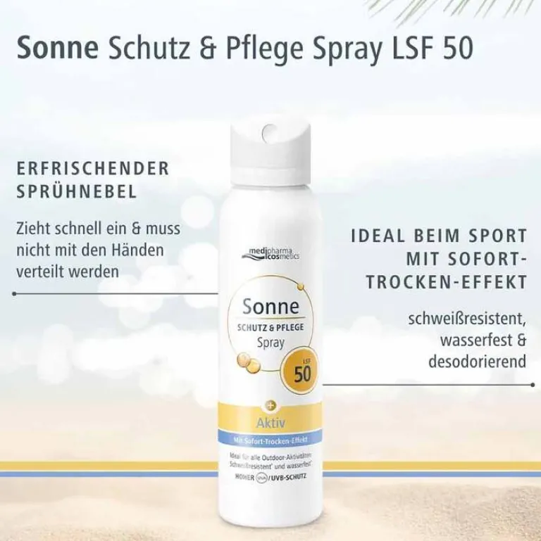 Medipharma Cosmetics Lsf 50+-Sonne Schutz & Pflege Aktiv Aerosol-Spray LSF 50, 150 ml