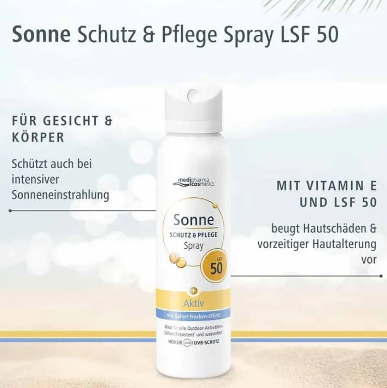 Medipharma Cosmetics Lsf 50+-Sonne Schutz & Pflege Aktiv Aerosol-Spray LSF 50, 150 ml