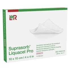 Suprasorb Liquacel Pro 10x10 cm Kompressen, 10 St- Sterile Kompressen