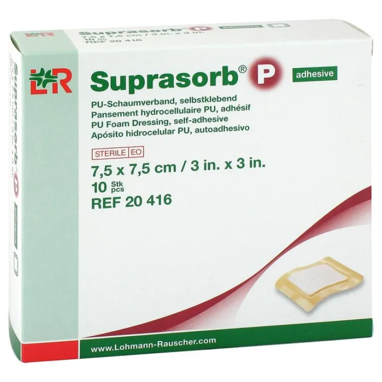 Suprasorb P PU-Schaumv.7,5x7,5 cm selbstklebend, 10 St^ Clearance
