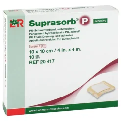 Suprasorb P PU-Schaumv.10x10 cm selbstklebend, 10 St- Wundverband