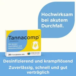 Tannacomp ® Filmtabletten bei akutem Durchfall , 20 St-Kinder Mittel Gegen Durchfall & Erbrechen|Verdauung