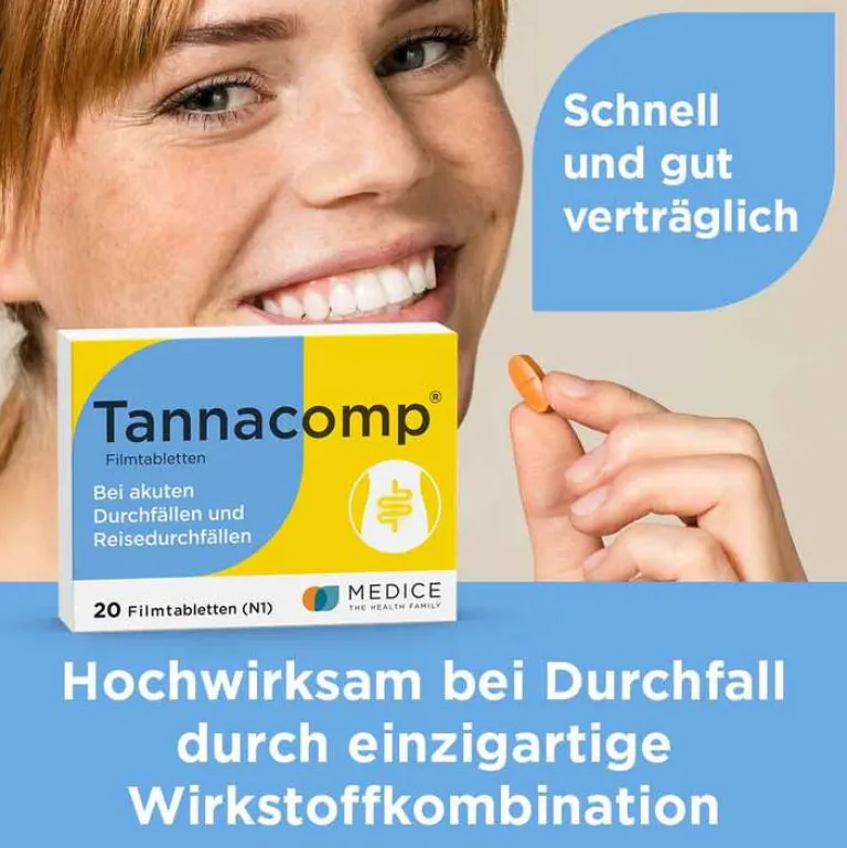 Tannacomp ® Filmtabletten bei akutem Durchfall , 20 St-Kinder Mittel Gegen Durchfall & Erbrechen|Verdauung