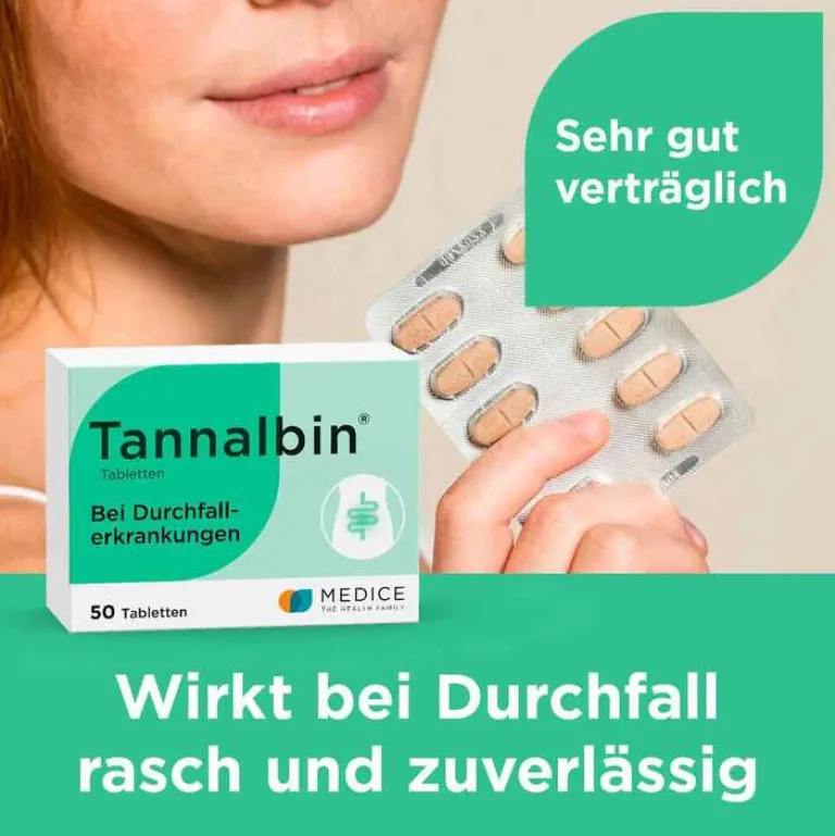 Tannalbin ® Tabletten bei Durchfallerkrankungen, 50 St-Kinder Mittel Gegen Durchfall & Erbrechen|Durchfallmittel