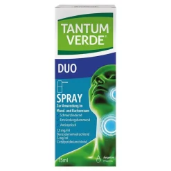 Tantum Verde duo 1,5mg / ml + 5mg / ml Spray Anw.Mundhö., 15 ml- Zahnfleischentzündung Medikamente|Halsschmerztabletten