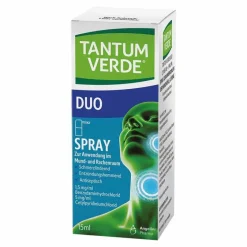 Tantum Verde duo 1,5mg / ml + 5mg / ml Spray Anw.Mundhö., 15 ml- Zahnfleischentzündung Medikamente|Halsschmerztabletten