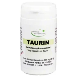 Hannes pure Lebenslust Taurin|Aminosäuren-Taurin Vegi Kapseln, 60 St
