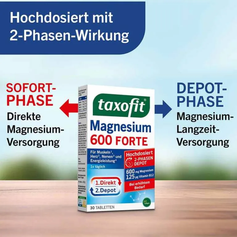 Magnesium 600 Forte Depot Tabletten, 30 St^Taxofit Hot