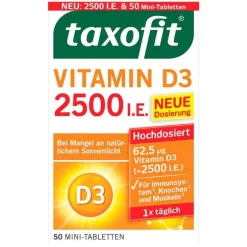 Taxofit Vitamin D (Colecalciferol)-Vitamin D3 2500 I.E. Tabletten, 50 St