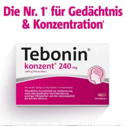 Tebonin konzent 240 mg Filmtabletten, 60 St- Ginkgo|Durchblutungs Tabletten