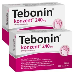 Tebonin konzent 240 mg Filmtabletten, 2x120 St- Ginkgo|Durchblutungs Tabletten