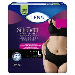 Tena Windeln & Pants-Silhouette Plus L black Inkontinenz Pants, 10 St