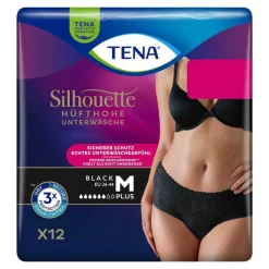 Tena Windeln & Pants-Silhouette Plus M black Inkontinenz Pants, 12 St