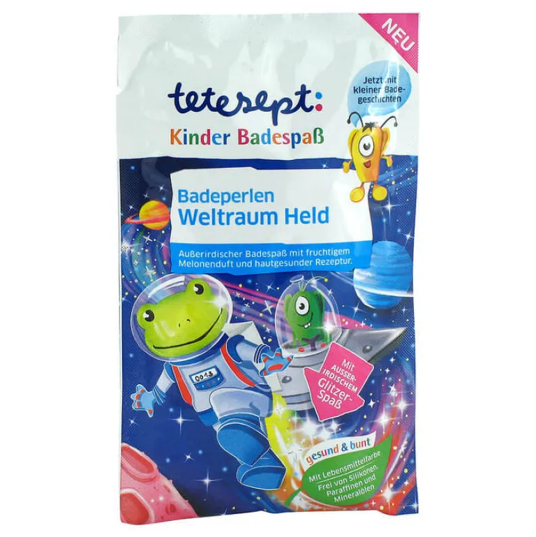 Tetesept Kinder Badespaß Badeperlen Weltraum Held, 60 g-Kinder Für Kinder