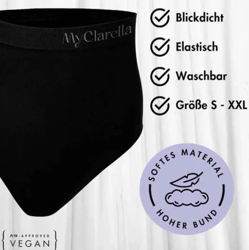 MyClarella The Support Panty Wochenbett Unterhose M schwarz, 1 St- Unterwäsche
