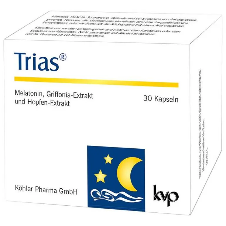 Köhler Melatonin Tabletten-Trias Kapseln, 30 St