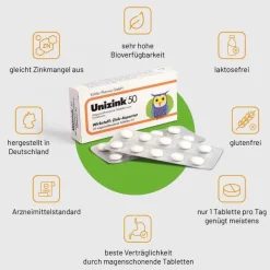 Unizink 50 Tabletten, 20 St- Zink