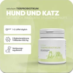 Vetvisan Tierprobiotikum Pulver für Hunde / Katzen, 100 g- Magen & Darm|Magen & Darm
