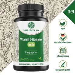 Hirnleistung & Nerven-Virisolis Vitamin B-Komplex Forte 6-Mon.vegan Kapseln , 180 St