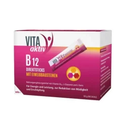 Vita Aktiv B12 Direktsticks mit Eiweißbausteinen, 60 St- Vitamin B12 (Cobalamin)