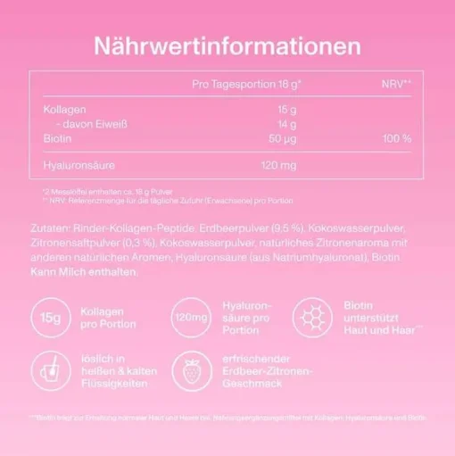 Vital Proteins Kollagen-Beauty Collagen Erdbeere Zitrone, 271 g