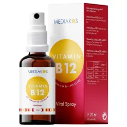 Mediakos Vitamin B9 (Folsäure)|Vitamin B6 (Pyridoxin)-Vitamin B12 + B6 + Folsäure Vital Spray, 20 ml